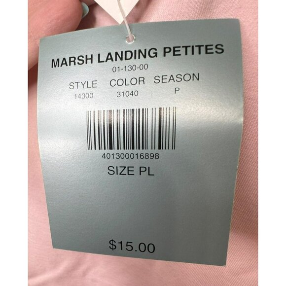 Marsh Landing Petites Light Pink Crew Neck Cotton T-Shirt Size PL - Picture 4 of 7